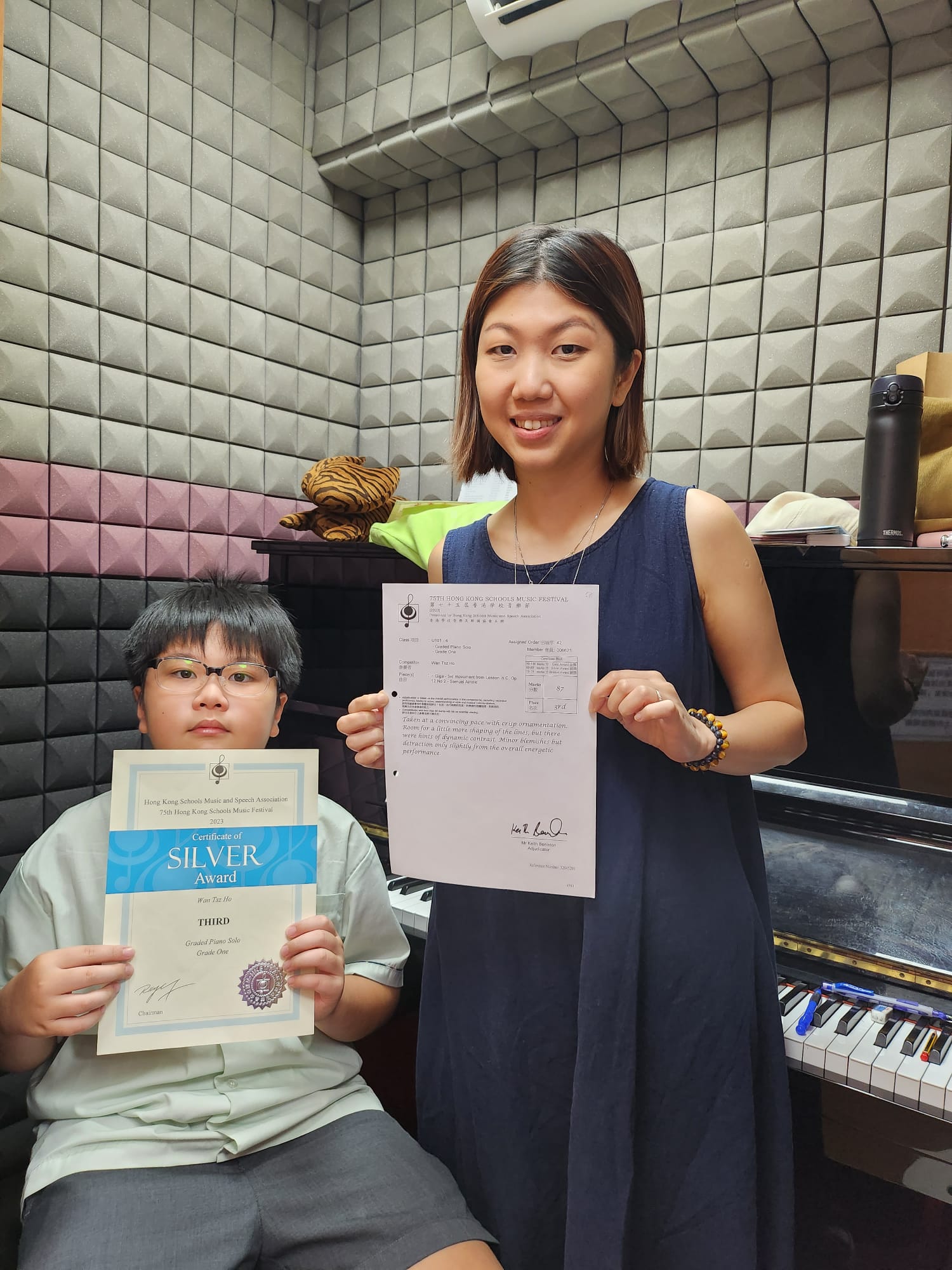 第七十五屆校際音樂節比賽鋼琴獨奏一級組的季軍