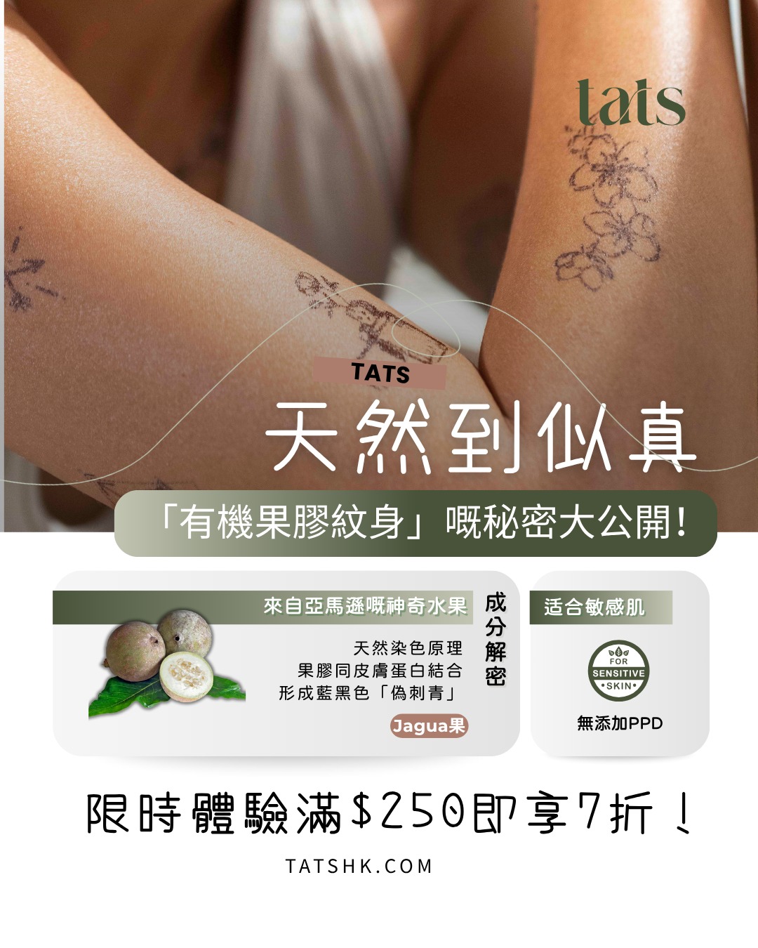 天然到似真！TATS「有機果膠紋身」嘅秘密大公開！