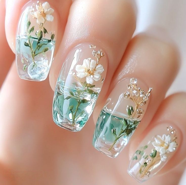 花間絮語・透明感花卉美甲
