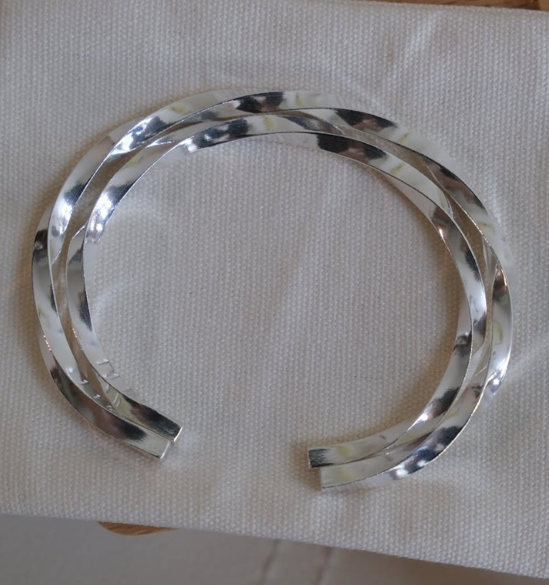 客人訂做扭紋純銀手鐲