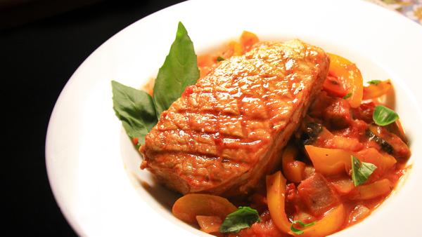 石燒厚切豬扒配鮮茄醬飯