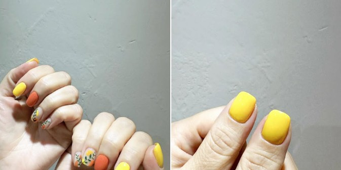 雙色美甲對話：熱情黃與花漾粉的春日奏鳴