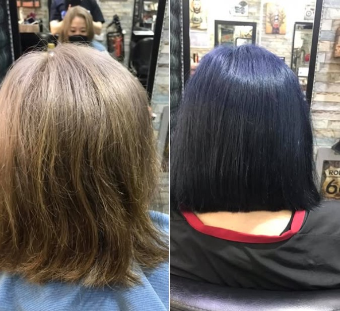 染髮前後嘅效果