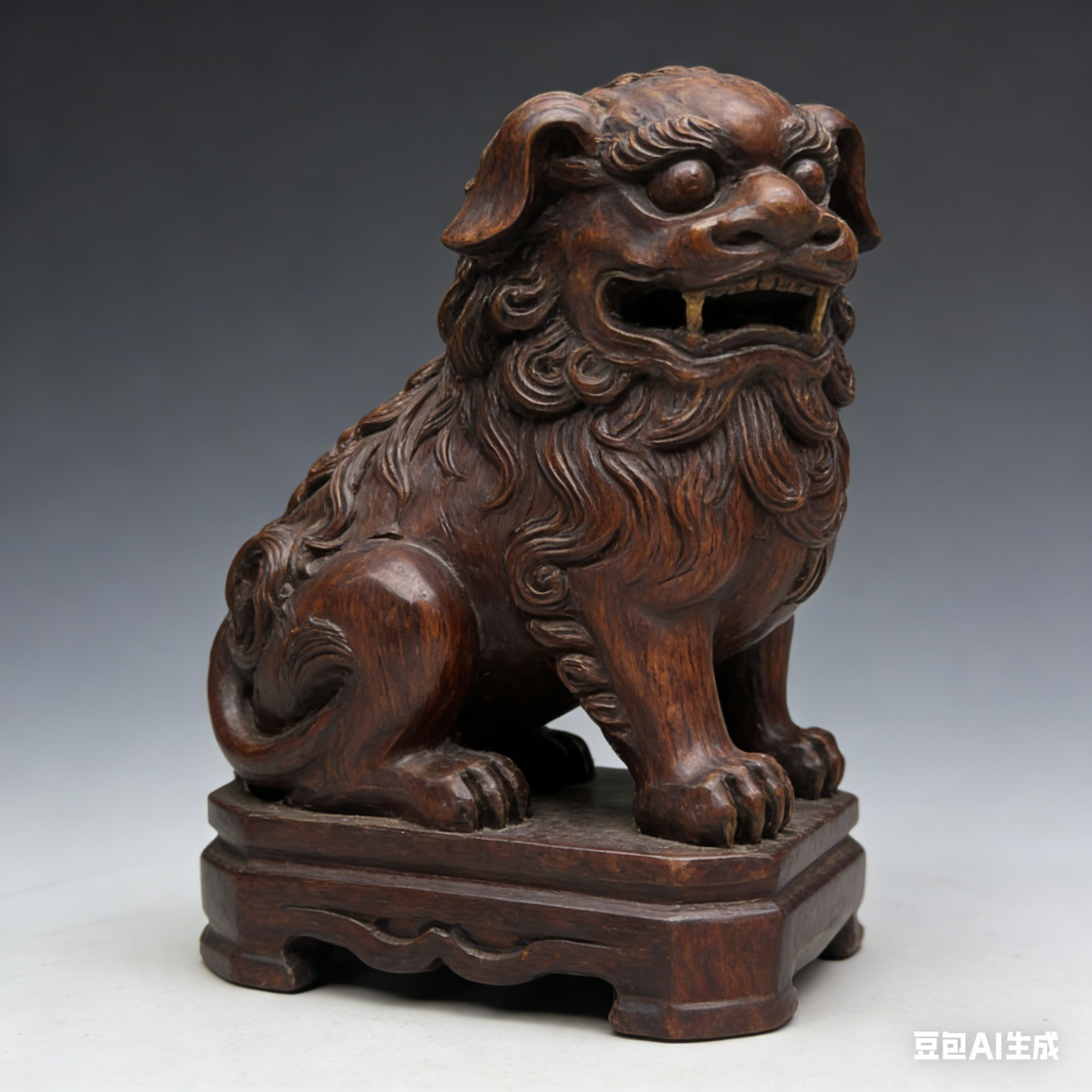 靈獸鎮守，木獅靜踞