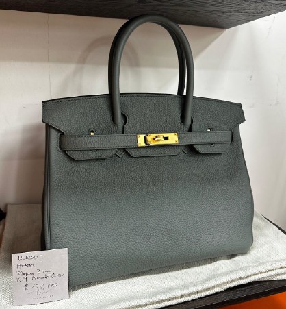 愛馬仕深邃灰手提袋