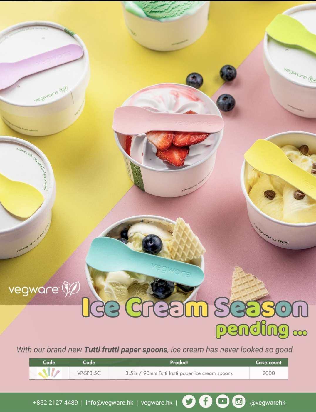 炎炎夏日享受雪糕甜品，用Tutti Frutti小匙提升您的甜品體驗!🍧🍨