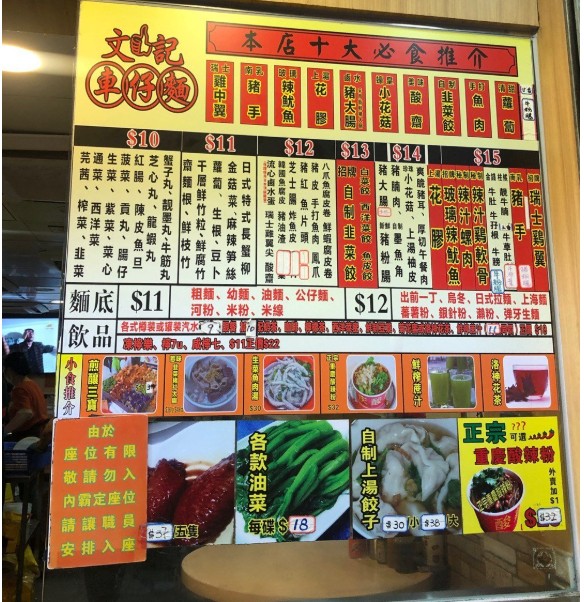 文記車仔麵 點餐流程