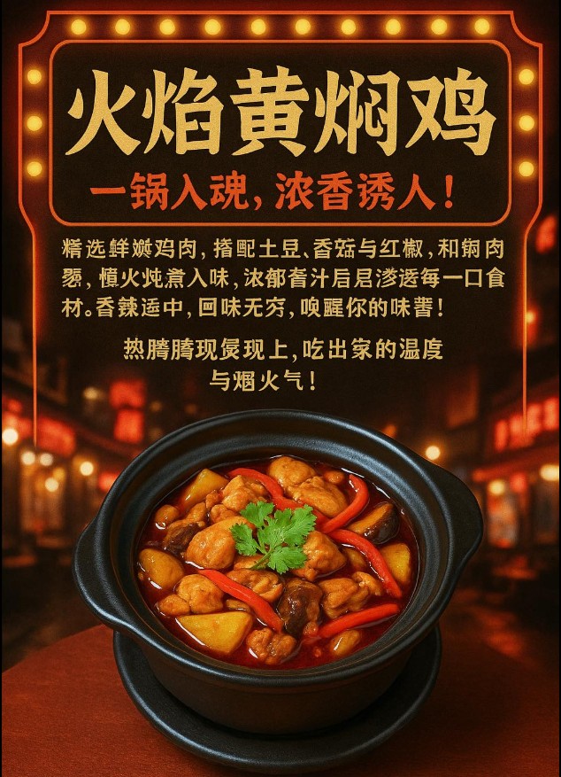 招牌火焰黃燜雞煲