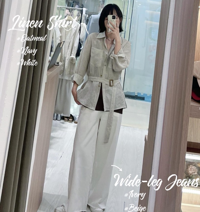 𝗟𝗶𝗻𝗲𝗻 𝗦𝗵𝗶𝗿𝘁 麻質恤衫外套（連腰帶)