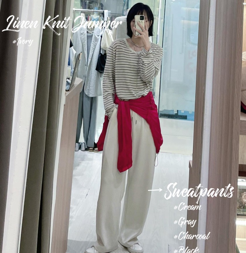 𝗟𝗶𝗻𝗲𝗻 𝗞𝗻𝗶𝘁 𝗝𝘂𝗺𝗽𝗲𝗿 條紋棉麻針織Tee