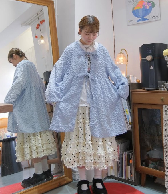 日系堤花Ribbon長Top