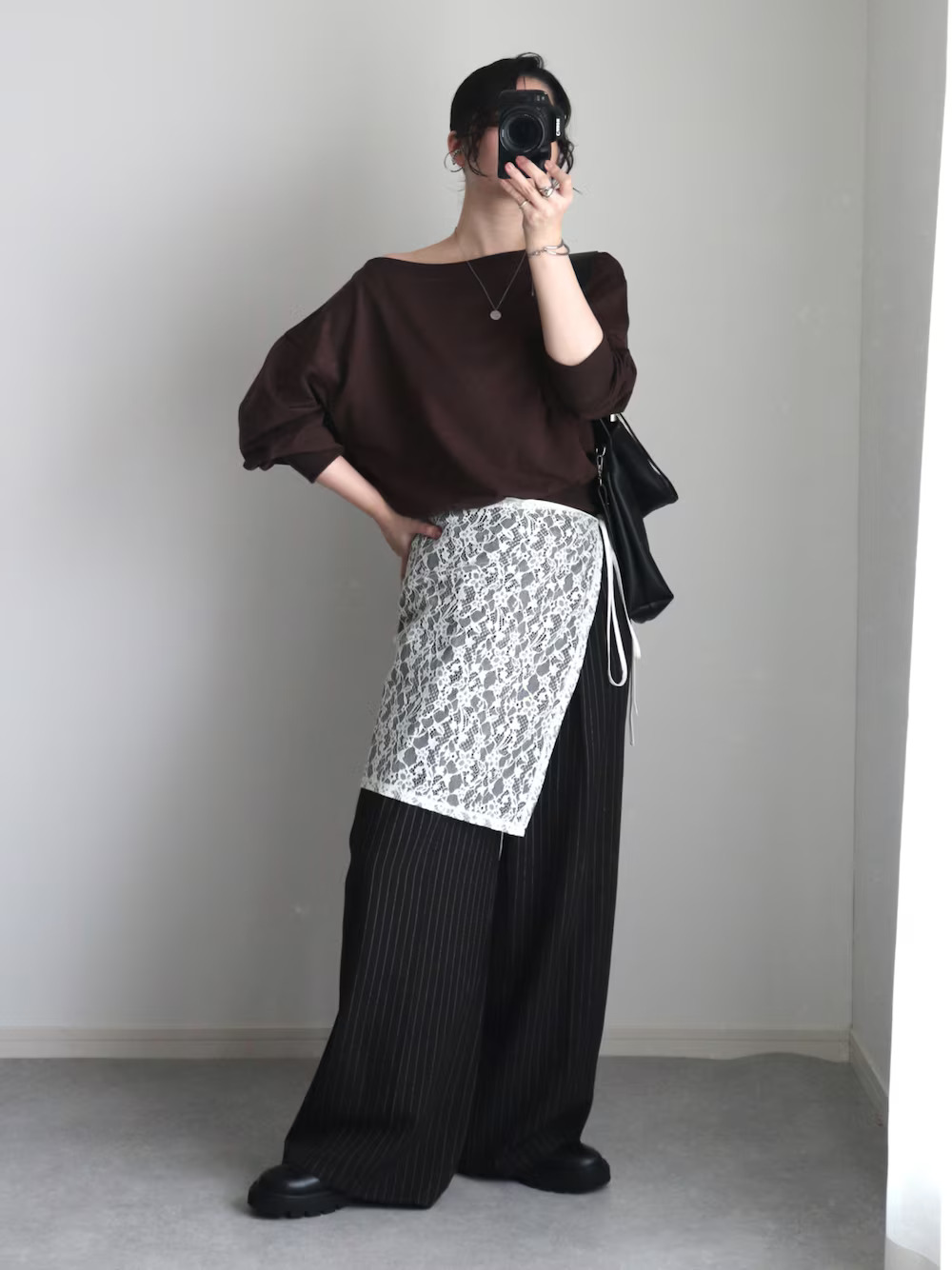 裹裙 + 寬褲