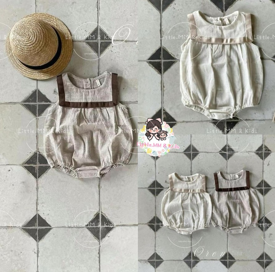 韓國直送 Oren 🩷 橘色寶貝奧利弗格紋套裝