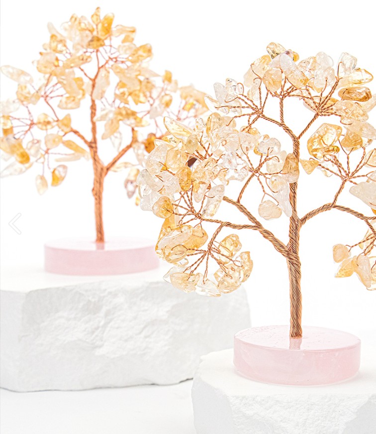 黃水晶．粉水晶小發財樹 160g 療癒人緣