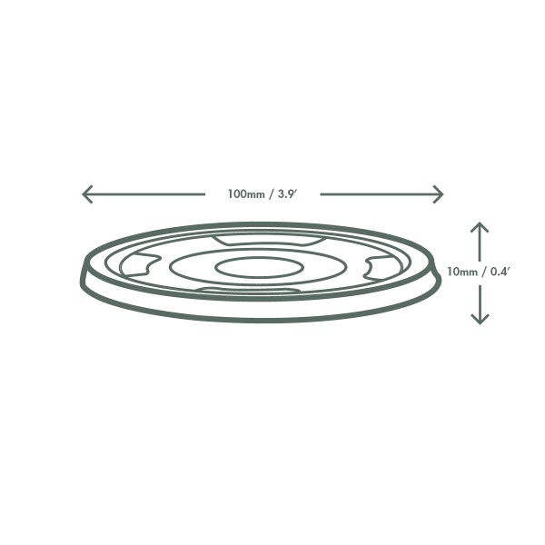96mm PLA透明標準凍飲杯平蓋 (不附飲管孔)
