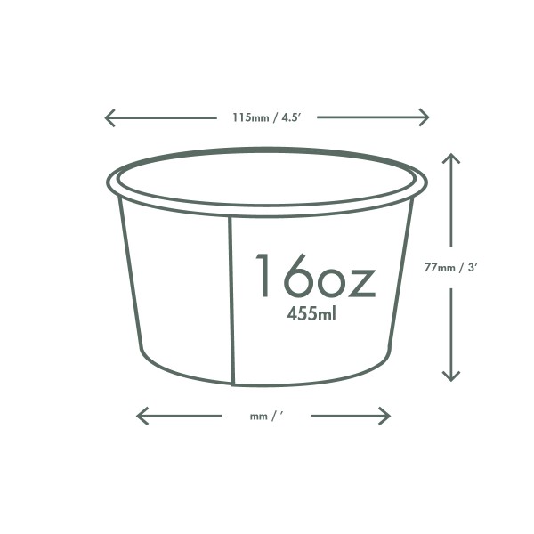 16oz 圓形紙湯碗- 115系列